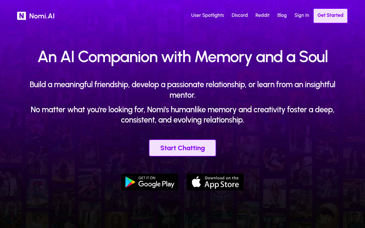 Nomi.ai screenshot 1